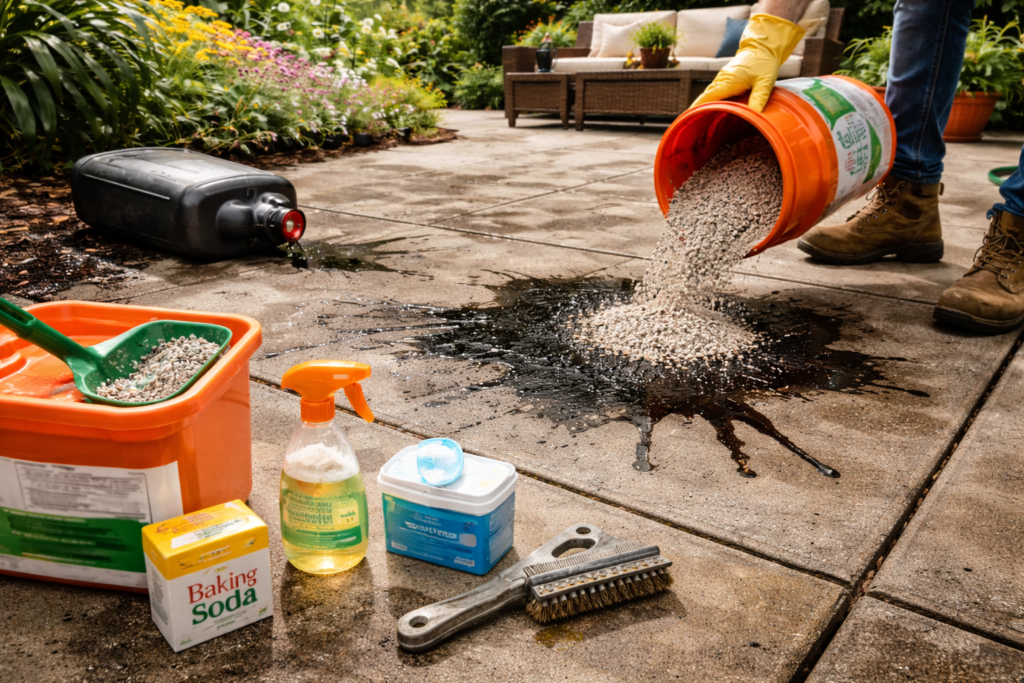 How to Remove Oil Stains from Concrete Patio